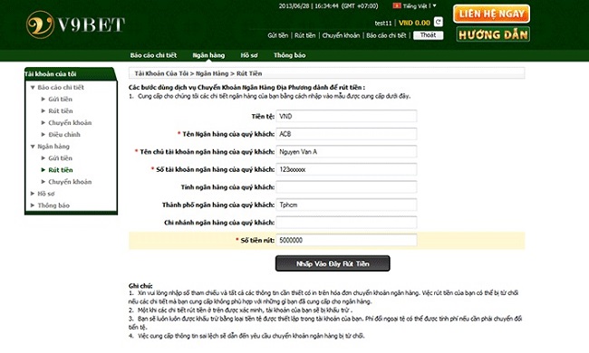 Huong dan cac buoc rut tien V9bet