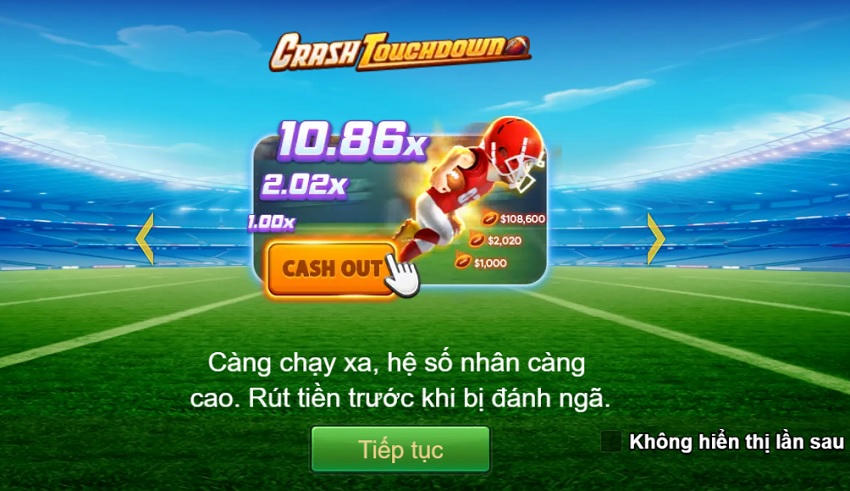 Thông tin về trò chơi Crash Touchdown W88 Mo ta ve tro choi Crash Touchdown W88