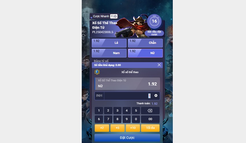 Quy tắc chơi game E-Sports Lottery W88 Luat choi game E-Sports Lottery W88