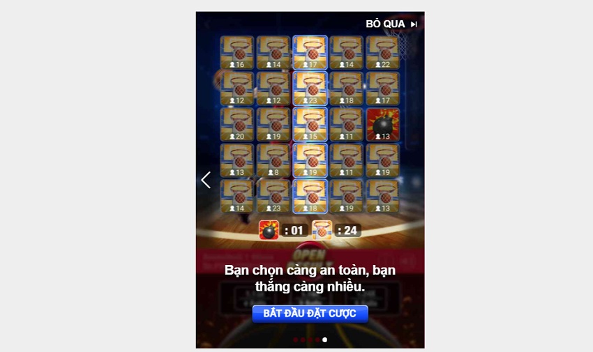 Cach tham gia tro choi Basketball Mines W88