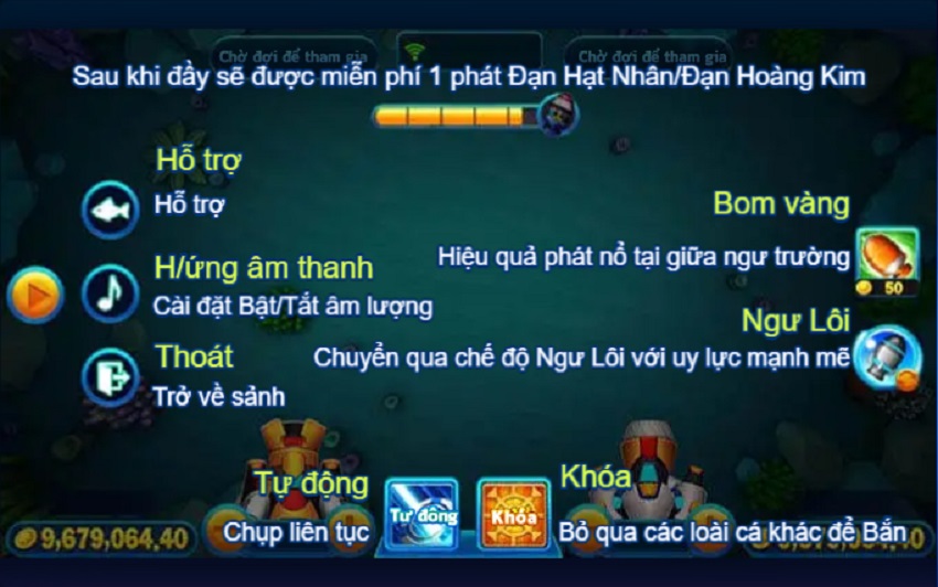 Giao dien game Bombing Fishing W88