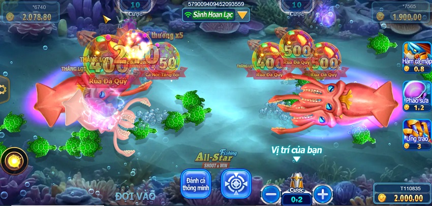 Tinh nang game All-star Fishing W88